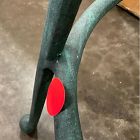 Open Box: Pierce &amp; Ward Counter Stool (26") - Deluxe Velvet Juniper, Dark Verdigris