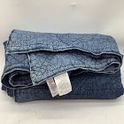 Open Box: Triangle Denim Quilt, Full/Queen - Blue