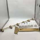 Open Box: Weston Fluted Glass Chandelier (48") - Milk Glass, Antique Brass