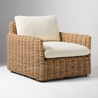 Open Box: Westport Wicker Slim Profile Outdoor Lounge Chair - Crosshatch Weave Alabaster, Natural