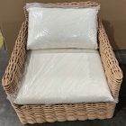 Open Box: Westport Wicker Slim Profile Outdoor Lounge Chair - Crosshatch Weave Alabaster, Natural