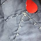 Open Box: Triangle Denim Quilt, Full/Queen - Blue
