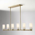 Open Box: Weston Fluted Glass Chandelier (48") - Milk Glass, Antique Brass