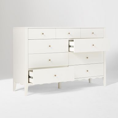modern kids dresser Hampshire 50" White Wood 6-Drawer Kids Dresser + Reviews