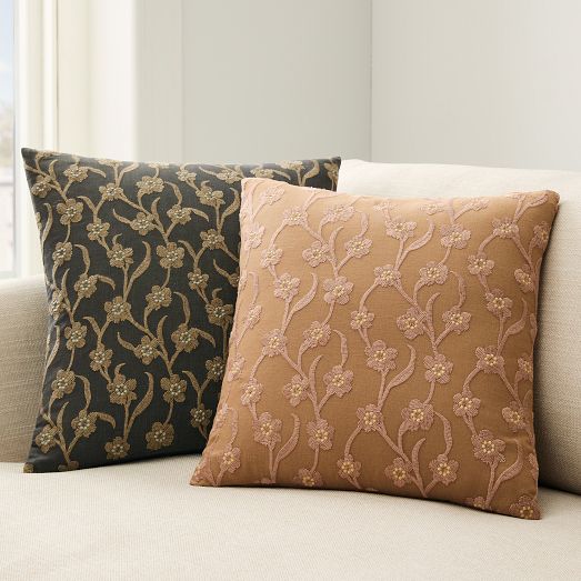 Winding Floral Vines Pillow Cover by West Elm