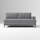 Open Box: Landon Right-Arm 2.5 Seater Sofa Bench - Performance Distressed Velvet Pewter, Textured Antique Bronze