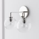 Sculptural 2-Light Globe Sconce - Clear (18")