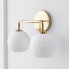 Sculptural 2-Light Globe Sconce - Milk (18")