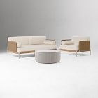 Ventura Aluminum Outdoor Sofa, Lounge Chair &amp; Kos Coffee Table Set