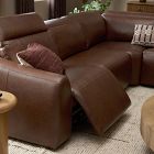 Indira Leather Power Recliner L-Shaped Sectional (112")