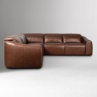 Indira Leather Power Recliner L-Shaped Sectional (112")