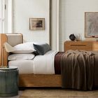 Ava Cerused Wood &amp; Upholstered Bed