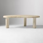 Cannellini Faux Travertine Outdoor Coffee Table (47")
