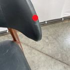 Open Box: Hyde Leather Counter Stool (26"H) - Ludlow Leather Navy, Cool Walnut