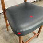 Open Box: Hyde Leather Counter Stool (26"H) - Ludlow Leather Navy, Cool Walnut