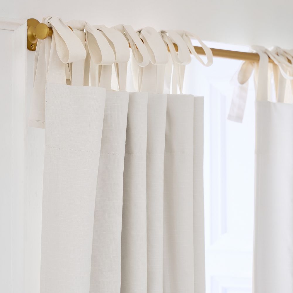 Cotton Tie-Top Blackout Curtain by West Elm