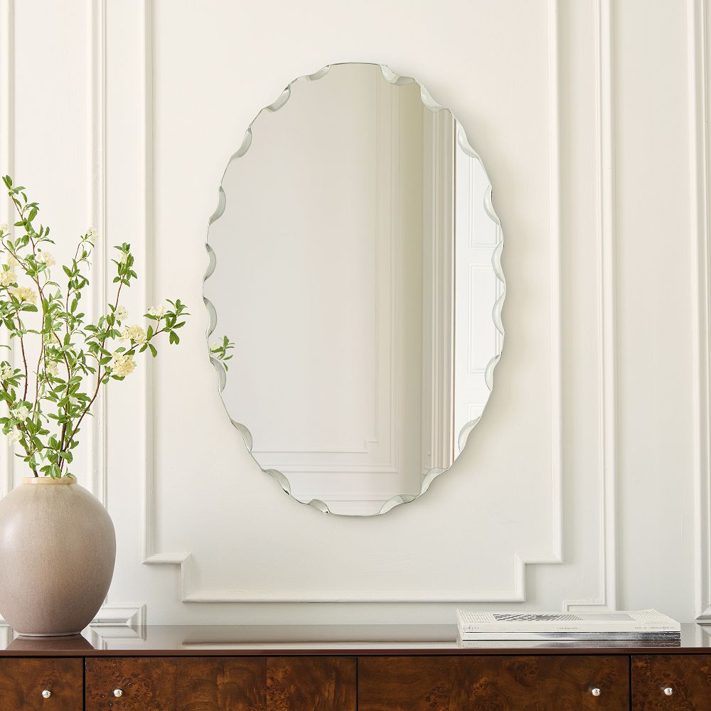 Rough Cut Edge Oval Wall Mirror by West Elm