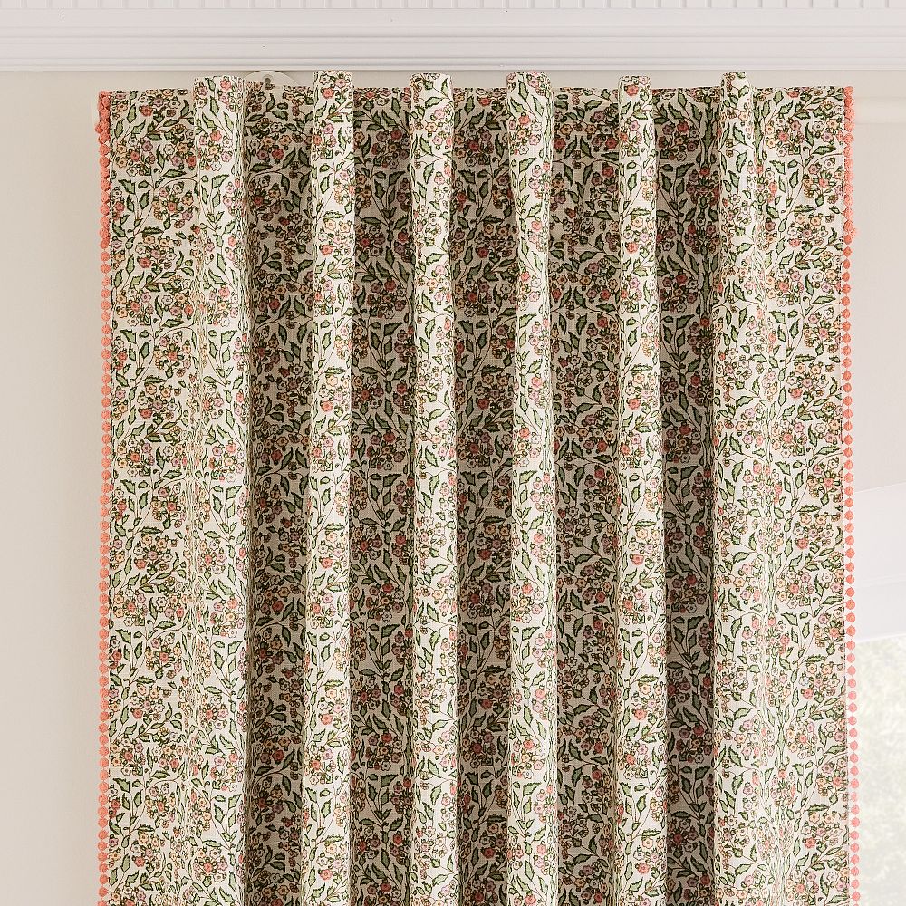 Pink Chicken Spring Floral Blackout Curtain by West Elm
