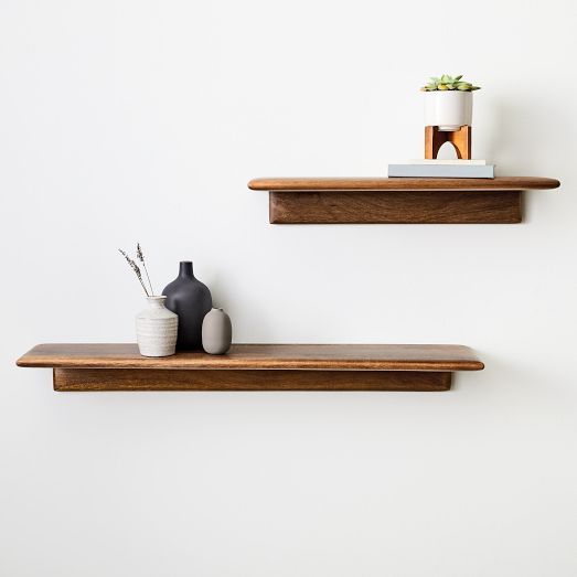 Anton Solid Wood Wall Shelves 24–48
