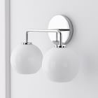 Sculptural 2-Light Globe Sconce - Milk (18")