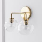 Sculptural 2-Light Globe Sconce - Clear (18")