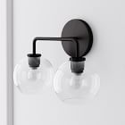 Sculptural 2-Light Globe Sconce - Clear (18")