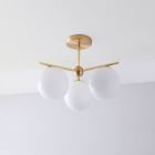 Sphere &amp; Stem 3-Light Chandelier - Milk (20")