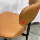 Open Box: Grier Leather Bar Stool (30"H) - Ludlow Leather Sesame, Textured Antique Bronze