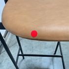 Open Box: Grier Bar Stool (30"H) - Ludlow Leather Sesame, Textured Antique Bronze