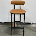 Open Box: Grier Leather Bar Stool (30"H) - Ludlow Leather Sesame, Textured Antique Bronze