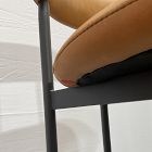 Open Box: Grier Leather Bar Stool (30"H) - Ludlow Leather Sesame, Textured Antique Bronze