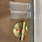 Open Box: Weston Fluted Glass Double Short Indoor/Outdoor Sconce - Antique Brass