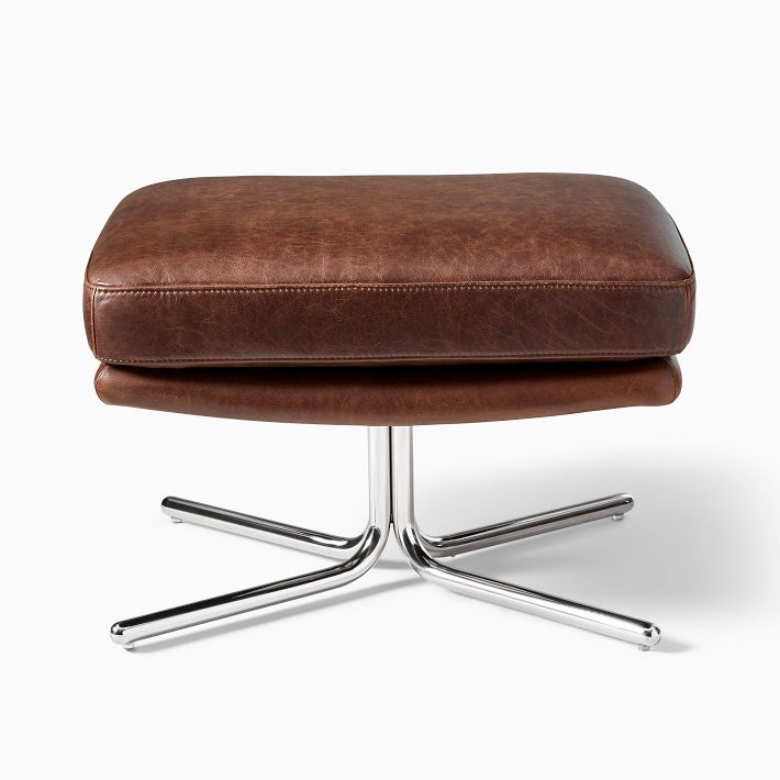 Kristoff Leather Swivel Ottoman | West Elm