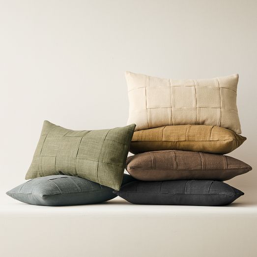 Washed Basketweave Pillow Cover by West Elm