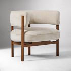 Open Box: Craig Expressed Wood Chair - Performance Distressed Velvet Sand, Cool Walnut