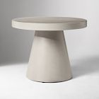 Coastal Wicker Outdoor Swivel Chairs &amp; Concrete Pedestal Round Side Table Set