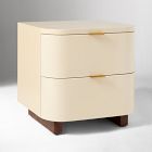 Open Box: Shea High-Gloss Enameled Lacquer Nightstand (20") - Ivory, Antique Brass, Claro