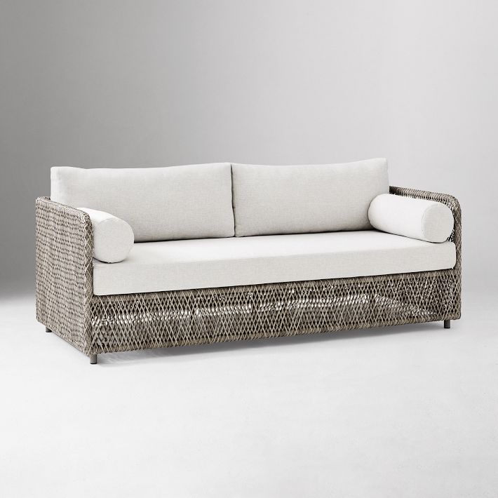 Coastal Wicker Outdoor Sofa (76