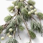 Pre-Lit Faux Pine &amp; Frosted White Berry Garland