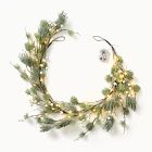Pre-Lit Faux Pine &amp; Frosted White Berry Garland