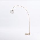 Open Box: Overarching Acrylic Shade Floor Lamp (76") - Antique Brass, Smoke Shade