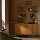 Pierce &amp; Ward Notch Floating Bookshelf w/ Cabinet (25")