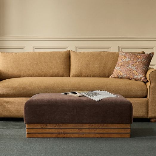 Pierce & Ward Rectangular Pedestal Upholstered Ottoman by West Elm