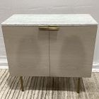 Open Box: Delphine Marble Top Cabinet (31") - Feather Gray, Light Brushed Bronze