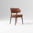Open Box: Hyde Leather Dining Chair - Saddle Leather Nut, Dark Walnut