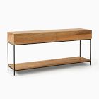 Open Box: Industrial Solid Wood Storage Console (54"W x 24"H) - Raw Mango, Blackened Steel