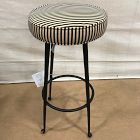 Open Box: Pierce and Ward Metal Bar Stool (30"H) - Pierce &amp; Ward Stripe, Black Cast Metal