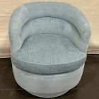 Open Box: Viv Swivel Chair - Performance Distressed Velvet Denim Blue