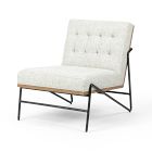 Open Box: Angled Legs Chair - Mabel Neutral Fleck, Natural Frame, Gunmetal Legs
