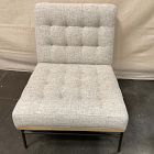 Open Box: Angled Legs Chair - Mabel Neutral Fleck, Natural Frame, Gunmetal Legs